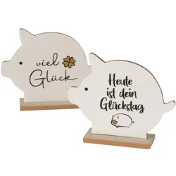 Dekofigur GLÜCK (BHT 5x16x19 cm) - BHT 5x16x19 cm