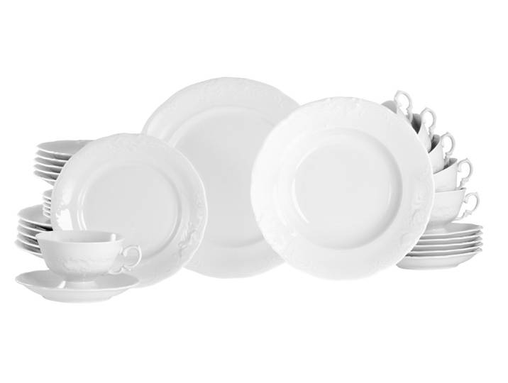 creaTable Kombiservice 30-tlg FREDERIKE, Weiß, Porzellan