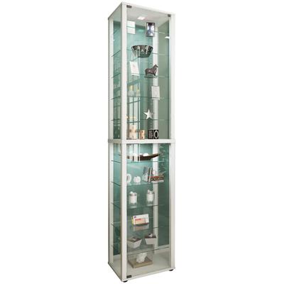 Standvitrine VCM "Holz Glas Stand Vitrine Sammelvitrine Kavisa XXL", weiß, B:50cm T:38cm, Obermaterial: 100% Holz Wood., Schränke, Standvitrine
