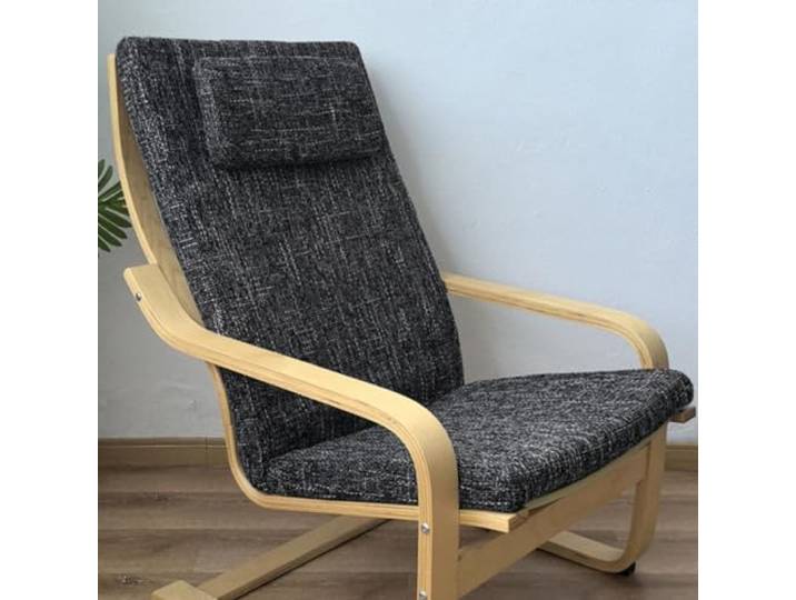 WEIDPHL Coussin De Remplacement pour Chaise Poang\, Housse De Fauteuil Multicolore\, Coussin De Chaise De Salon Durable Poang\, Housse De Chaise Lavable Et Amovible\,Noir