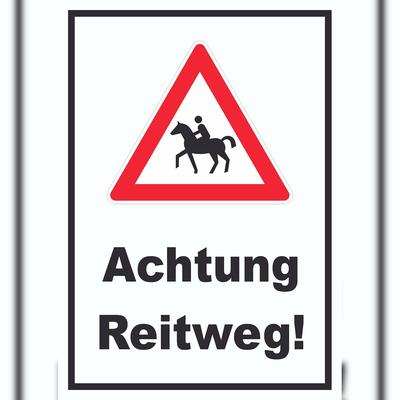 HB-Druck Achtung Reitweg Schild A4 (210x297mm)