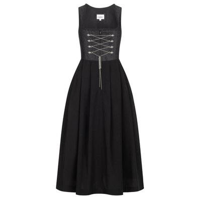 Dirndl NÜBLER "Dirndl lang Frau Wirtin", Damen, Gr. 44, EURO, schwarz, Obermaterial: 100% Viskose CV., Kleider