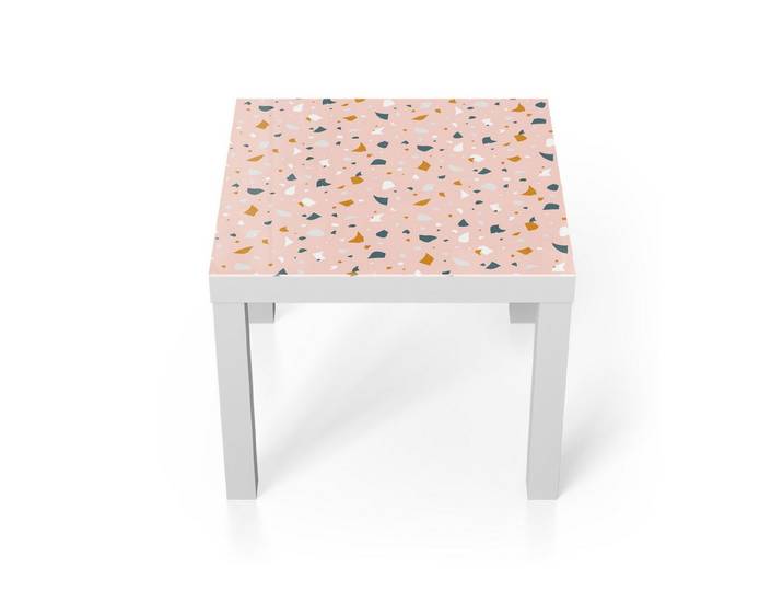 DEQORI Couchtisch 'Rosa Terrazzo-Zauber', Glas Beistelltisch Glastisch modern