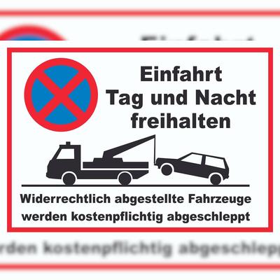 HB-Druck Parken verboten Einfahrt Tag und Nacht freihalten Schild A3 (297x420mm)