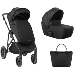 Kikkaboo Kinderwagen Thea 2 in 1 EVA-Räder verstellbarer Schiebegriff Babywanne schwarz