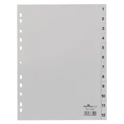 Durable 651210 Tab-Register Numerischer Registerindex Polypropylen (PP) Grau