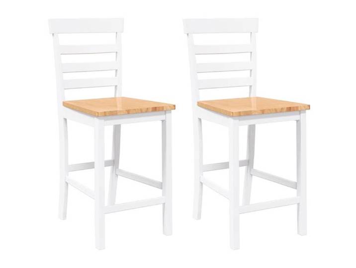 NOUVEAU Tabourets de bar 2 pcs - blanc bois massif d'hévéa - VIDAXL - Chaise de bar &1_30814