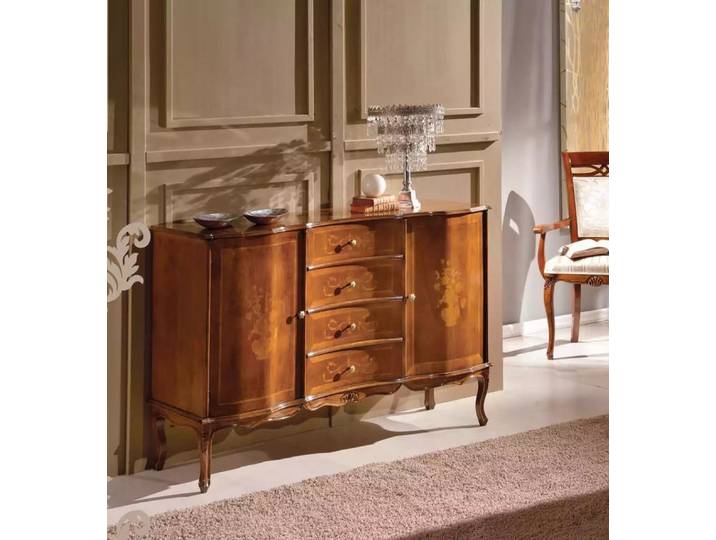 JVmoebel Sideboard Brauner Holzschrank mit Schubladen und Türen – Klassische Kommode (1 St., Sideboard), Made in Europa