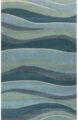 KAS Rugs Domani Rugs Eternity Ocean Landscapes Textured High-low Wool Area Rug