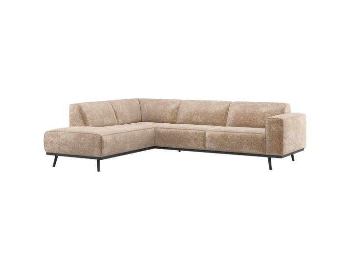 Livetastic Ecksofa Statement, Taupe, Holz, Birke, massiv, Ottomane links, L-Form, 274x210 cm, Armteil rechts, Wohnzimmer, Sofas & Couches, Wohnlandschaften, Ecksofas