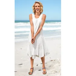 Baumwoll-Kleid in weiß in Größe 44 von DW-Shop, Weiß, 44