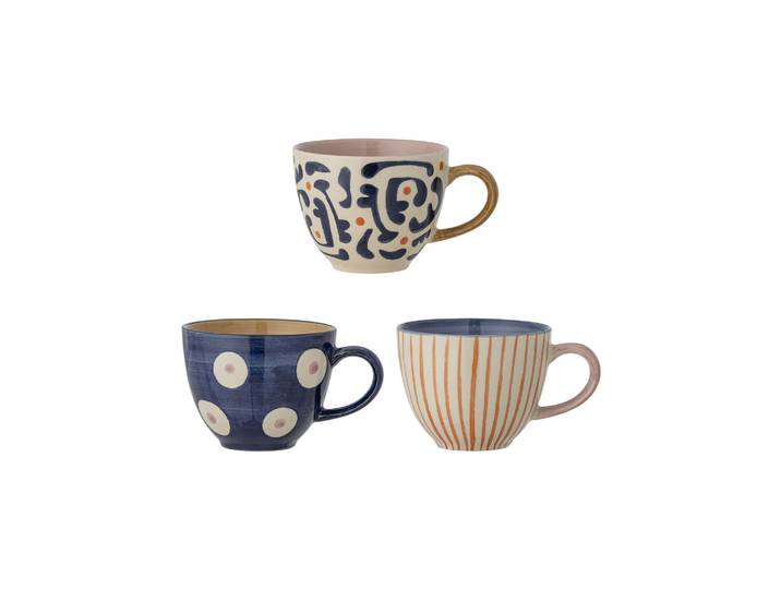 Tasses (lot de 3) en grès multicolore Eviaya
