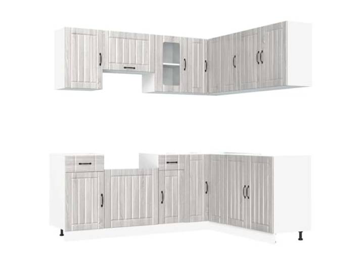 fsahslih 11-TLG. Küchenschrank-Set Kalmar, Küchenzeile, Grau Sonoma Modulare Küchenmodule mit verstellbaren Füßen und reichlich Stauraum für Geschirr und Kochutensilien in Ihrer Küche.