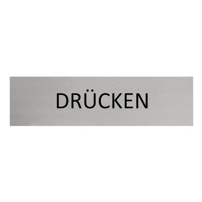 CombiCraft Aluminium Türschild Drücken 165x45mm mit 3M-Tape