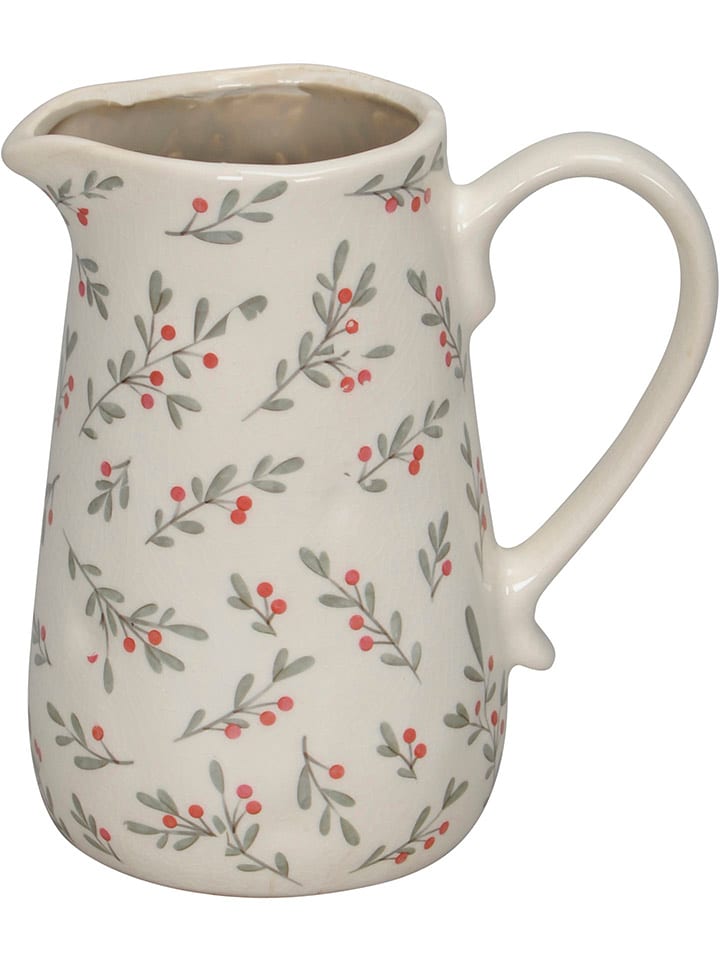 POSIWIO Dekokrug "Beerenzweige" in Creme - (H)18,5 cm - onesize