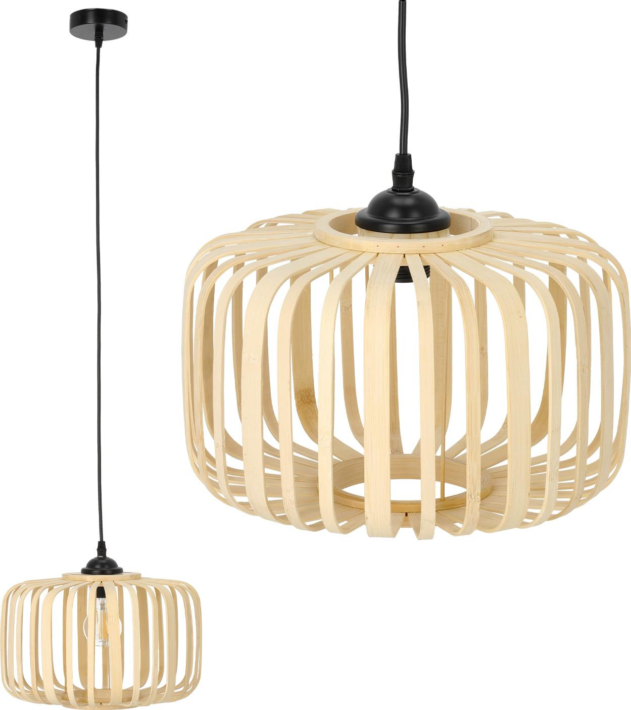 Kobi Design Boho hanglamp zwart riet 30 cm