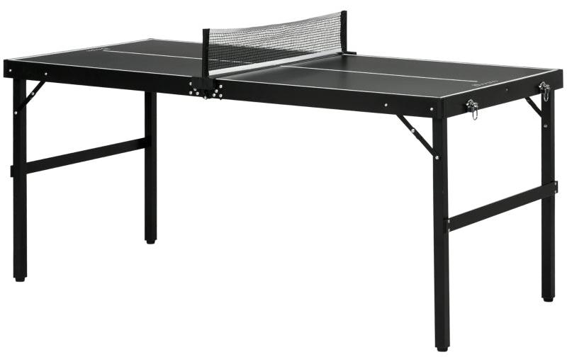 Mini-Tischtennisplatte für Kinder, klappbar | Farbe: Schwarz | Abmessungen: 76x152x72 cm