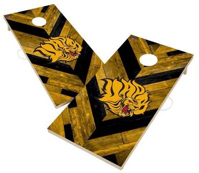 Skip's Garage Arkansas Pine Bluff Golden Lions Cornhole Board Set