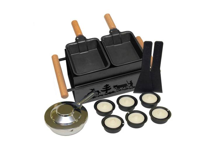 Heidi Cheese Line Raclette-Grill, Schwarz, Hellbraun, Holz, Metall, 15x11x28.50 cm, Tischgrills & Fondues, Raclette-Grills