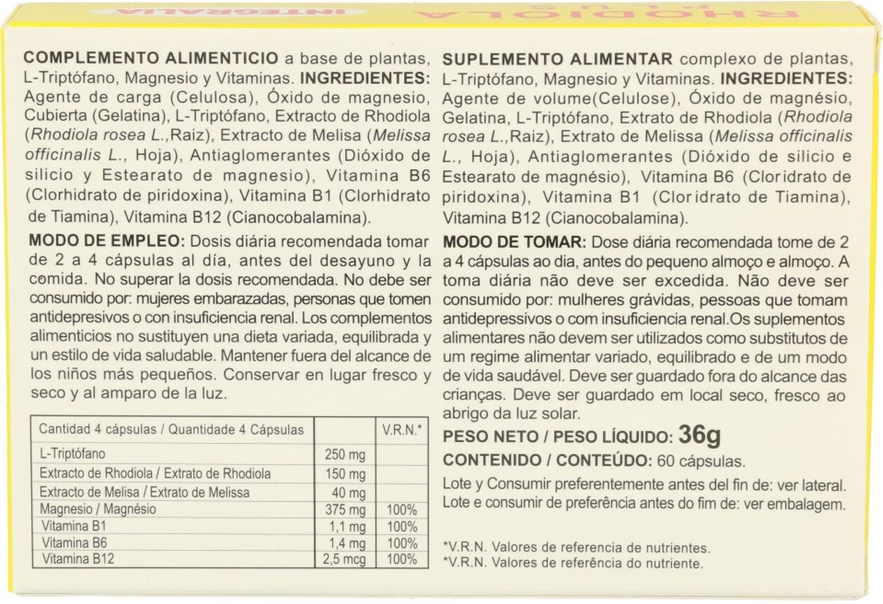 INTEGRALIA Rhodiola Plus 60 Capsulas