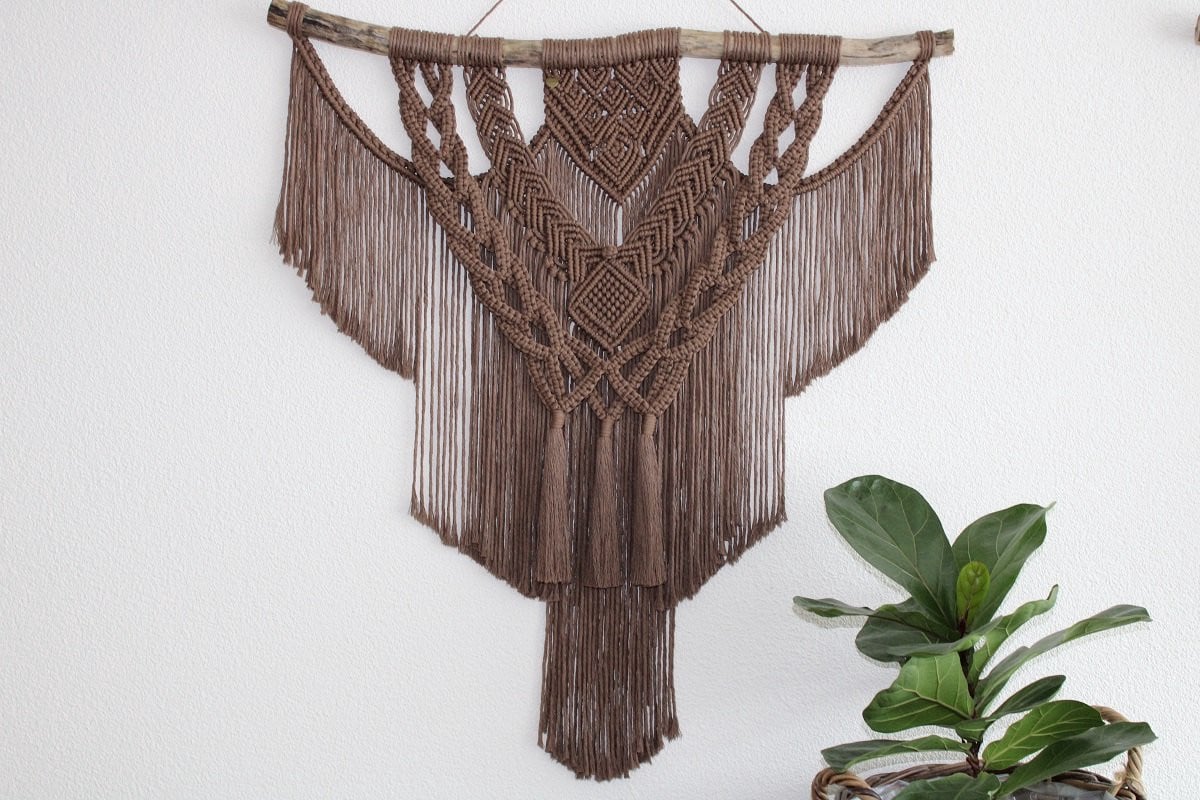 Macramey Manolya Macramé Wandkleed - Handgemaakt - Bruin