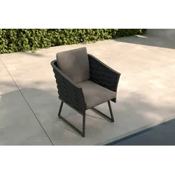 OUTFLEXX Oranger Blossom Sessel, anthrazit, Aluminium/XL Rope, 60x62x75 cm, inkl. Polster
