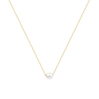 Kette mit Anhänger FIRETTI "Schmuck Geschenk Silber 925 Halsschmuck Halskette", gelbgoldfarben, weiß, Halsketten, Damen, Perlen Silber 925 (Sterlingsilber), L: 47 B: 1,1mm, Perlen, Silber 925 (Sterlingsilber), mit Süßwasserzuchtperle, B:1,1mm
