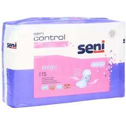 Seni Control Super Inkontinenzeinlagen Unisex, 20 x 37 cm, 780 ml 15 St