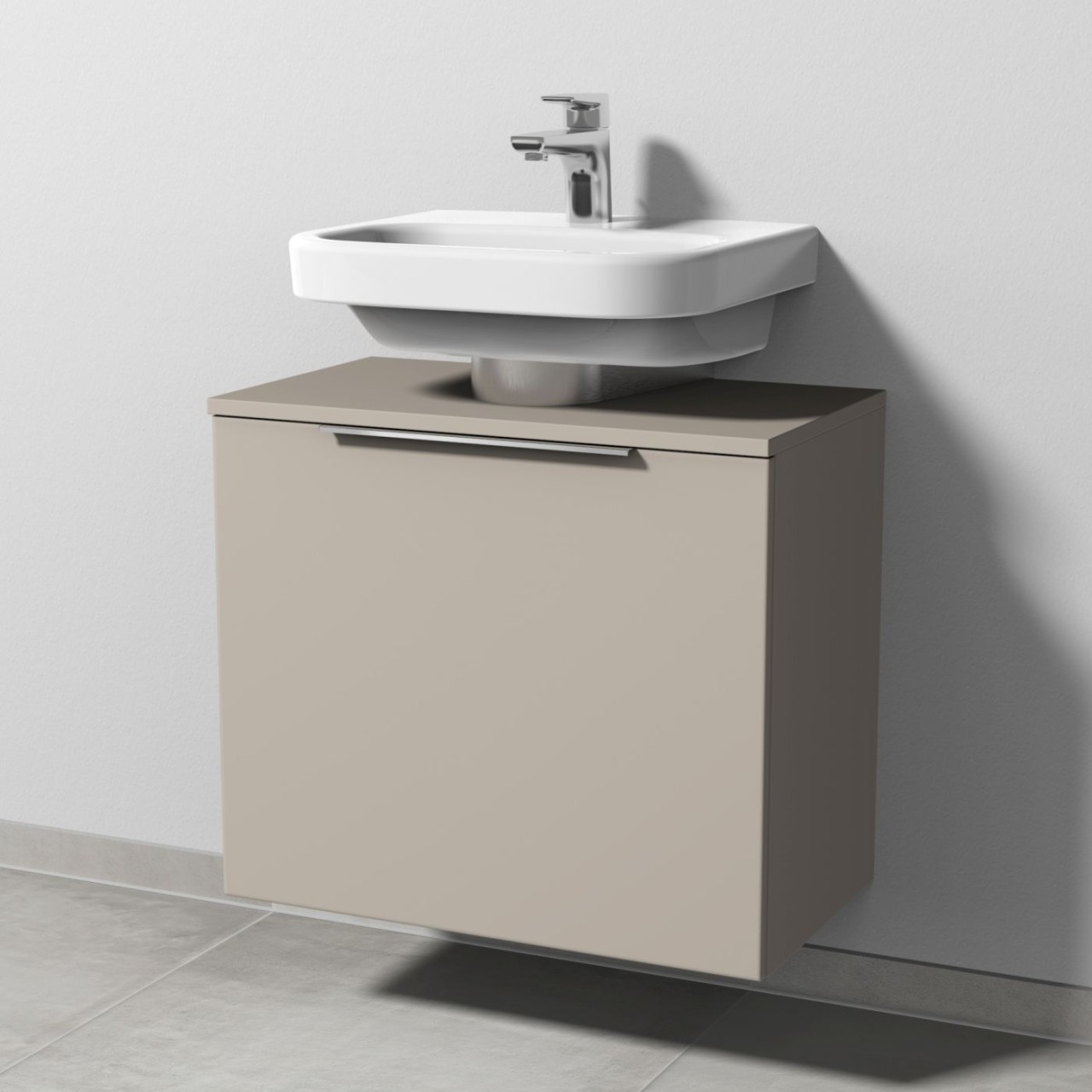 Sanipa 3way Universal-Waschtischunterbau mit 1 Auszug, Kaschmir-Matt UP6001U