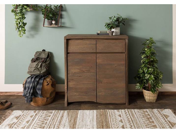 PURE MANGO #101 Vitrine en bois de manguier - huilé - sablé / brun 100x48x111