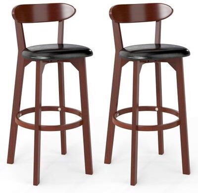 Costway Set of 2 29 Inch Modern Armless Upholstered Cushioned Seat Island Dining Chairs for Kitchen
