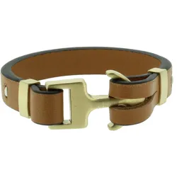 HAFENKLUNKER - ANKER ARMBAND LEDER - camel - gold matt