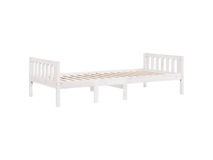 KTHLBRH Kinderbett Weiß 90 x 190 cm Kiefer massiv Lattenrost inklusive, robuste Struktur, max. Belastung 100 kg, Schlafzimmer