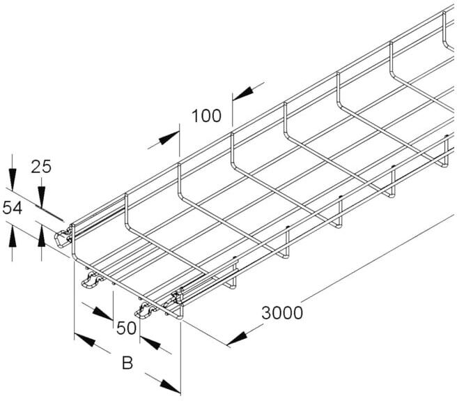 Niedax Goulotte grillagée 54x300x3000mm, CITO MTC 54.300 F (MTC 54.300 F)