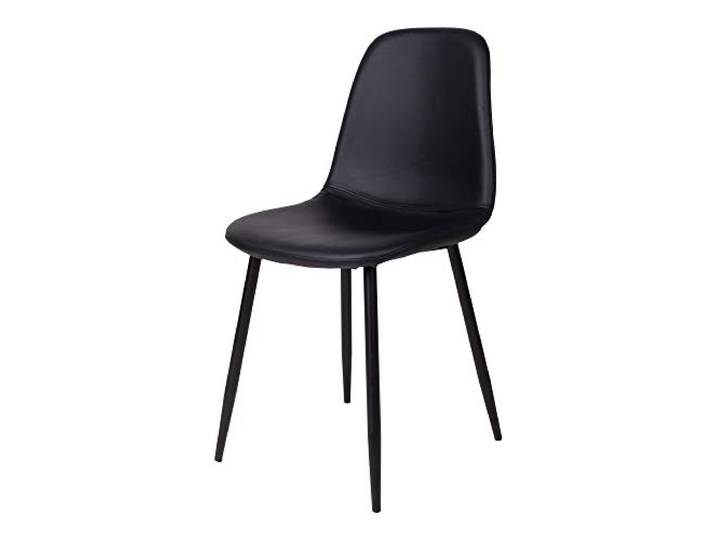 Selsey IGER - Chaise Salle à Manger en Similicuir Noire - Pratique - Confortable
