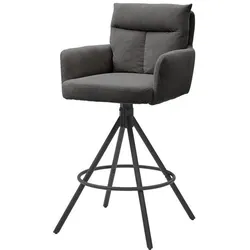 2x Stolkom, Barhocker, SOFIA Barhocker drehbar 180 ° Metall