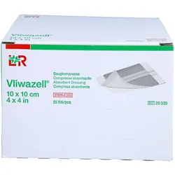 L&R, Verbandsmaterial, Vliwazell hochsaugfähige Universalkompresse steril 10 cm x 10 cm, 25 St. Kompressen