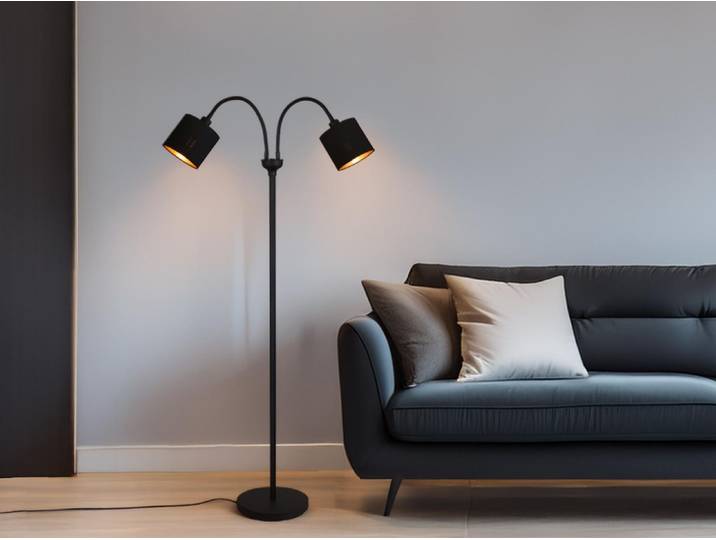 Trio - Stehlampe TOMMY - Schwarz - 0x0x130 cm