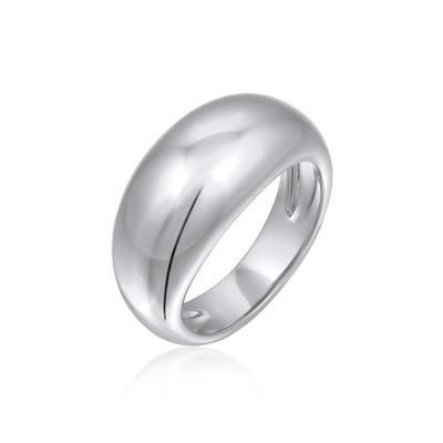 Silberring ELLI "Ring Chunky Ring Silberfarben für Damen" Gr. 58, silber, Fingerringe, Damen, 58, Messing, Silberring