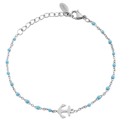 Armband ADELIA´S "Armband aus Edelstahl 15 cm", blau (silber), Armbänder, Damen, 15cm, Edelstahl, Armband, Geschenkidee: zeitlos und vielseitig