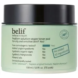 Belif, Gesichtsreinigung, Problem Solution Vegan Toner Pad 15 ml (15 ml)