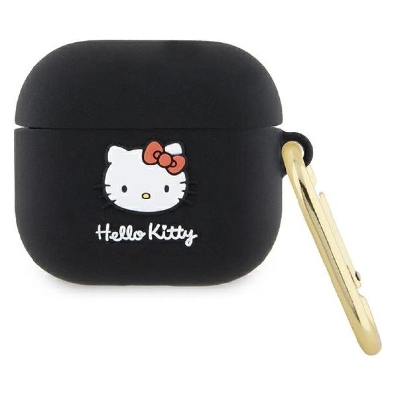 Hello Kitty HKA33DKHSK Airpods 3 cover czarny/black Silicone 3D Kitty Head (Kopfhörer Hülle) (1696244904)