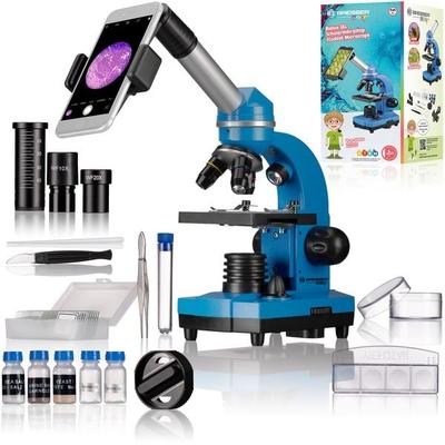 Bresser Junior 11188 - Schüler-Mikroskop Biolux SEL (blau), Auf- und Durchlichtmikroskop mit 40x-1.600-facher Vergrößerung