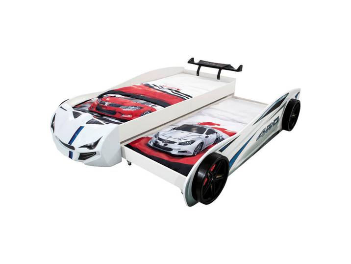 Xora Ausziehbett, Weiß, Buche, Auto, Höhe ca. 25 cm, 90x200 cm, nicht verstellbar, Kinderzimmer & Jugendzimmer, Kindermöbel, Kinderbetten, Ausziehbetten