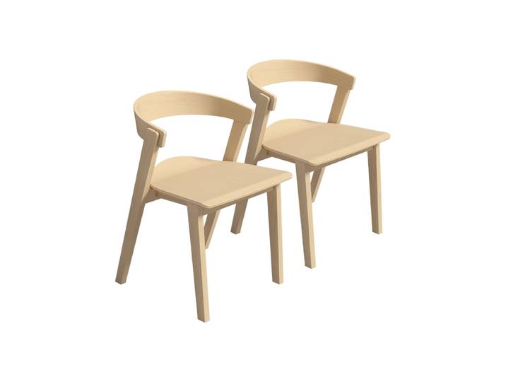 Lot de deux chaises effet bois clair
