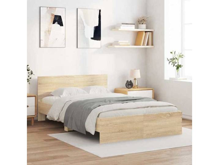 （8686991)Cadre de lit - Lit adulte/enfant Scandinave - chêne sonoma 120x200 cm