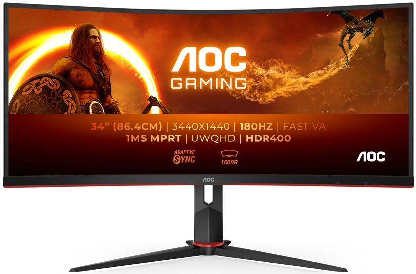 AOC CU34G2XP/BK Curved Gaming Monitor 86,4 cm (34 Zoll)