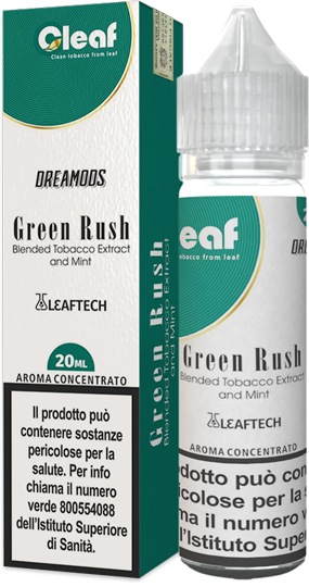 Dreamods Green Rush Cleaf Liquido Shot 20ml Tabacco Virginia Dark Air Menta