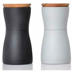 AdHoc Salz- & Pfeffermühle Twin 2tlg. Kunststoff Schwarz, Grau Schwarz /