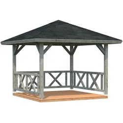 Palmako Pavillon Betty 9,0 m2 Grau tauchimprägniert